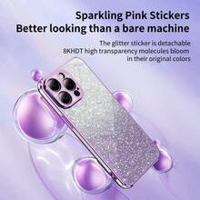 1pc Gradient Glitter Sequin Phone Case Compatible With IPhone 17, Compatible With Galaxy A04E-A25, S10-S25 Ultra, Note 20, Compatible With Redmi Note 7-13, Compatible With Redmi 9-14C, Compatible With OPPO, Compatible With MOTO, Compatible With Honor, Compatible With Realme, Reno 7 And More, Shockproof Protective Cover,International Version, Not The Domestic Version - Blue - View 5
