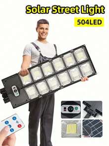 8000W Solar Power Outdoor Street Lights - 6500K Solar Parking Lot Lights Commercial Dusk To Dawn, Double Row 12 Grid 504 Led Courtyard Wall Light,Heavy Duty Split Type LED Solar Street Light Remote Control, Street Lights Solar Powered For Yard/DrivewayHuman Body Sensing Street Light, Super Bright Automatic Sensing Solar Street Light Suitable For Streets, Courtyards, Garage Entrances, Etc. - Solar Lights - View 2