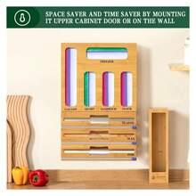 Calmbee 9 IN 1 Storage Bag Organizer For Kitchen Drawer, Bamboo Foil And Plastic Wrap With Cutter, Organizers Compatible Gallon, Quart, Sandwich Snack Size - Nhiều màu - Xem 5