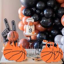 D16 PCS Basketball Party Favor Bags Ball Themed Goodie Snacks Bag Basketball Gift Bags Non Woven Gift Bags For Adults Sport Party Plies - 橘色 - 查看 7