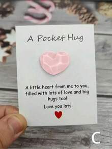 1pcs, A Tiny Little Pocket Hug Poem Card, Isolation Gift, Hug Token, Thinking Of You Gift Cute Resin Animal Decoration With Encouraging Greeting Card, Special Birthday Wedding Party Valentines Gift,Christmas Hug Cards,Christmas - 彩色 - 查看 8
