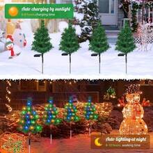 8 Pieces Of Solar-Powered Christmas Tree Lights - Waterproof IP45, Suitable For Outdoor Lawns - Solar Outdoor Lights, Holiday Decorations, Outdoor Courtyards, Gardens, Lawns, Pathway Lights, Ambient Lights, Christmas Courtyard Decorative Lights