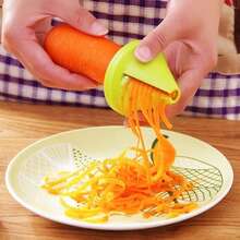 SANKESONG 2-In-1 Vegetable Slicer, Spiral Shredder, Quick Chopper, 2 Shredding Designs, Includes Cleaning Brush, Suitable For Vegetarian Alternatives, Compatible With Carrots, Cucumbers, Zucchini (2-In-1 Shredder And Mini Shredder Available, Mini Shredder Without Cleaning Brush) - Green - View 12