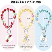 Cute Beaded Phone Wrist Strap Women - Anti-Theft Hands-Lanyard With Jewelry Beads, Multi-Use Charm Bracelet Phone/Camera/Purse/Keys - màu xanh lá - Xem 11