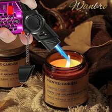 4-Pack Refillable Windproof Jet Flame Lighter, Portable & Adjustable & Rotating Head, Butane Gas Lighters Outdoor Camping & Travel - Wb151-4pcs - View 7