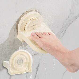 욕실 흡착식 발 페달 패드-흡착 컵이 달린 플라스틱 샤워 발 받침대, 욕실 면도 및 발 관리를 위한 발 페달, 간편한 설치 드릴 불필요 욕실 액세서리