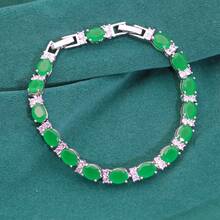 سوار تنس أنيق، مثالي للأعراس والحفلات - هدية مجوهرات فاخرة للنساء - بطلاء أبيض ذهبي - مناسب للارتداء اليومي والمناسبات الخاصة - هدية عيد الحب