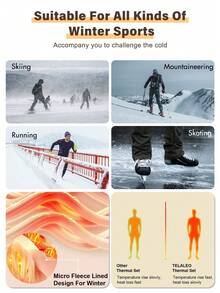 TELALEO 4 Packs Men's Winter Sport Thermal Underwear Set High Elasticity, Tight-Fitting And Fleece-Lined Base Layer - màu đen - Xem 6