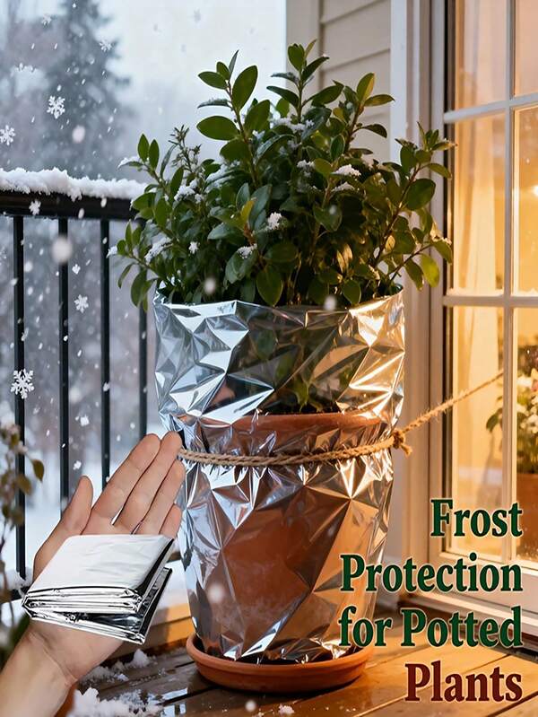 1 pieza Membrana de aislamiento de planta plateada, protector térmico de invernadero contra heladas, aislamiento térmico de alta reflectividad y protección UV, adecuado para el sobreviviento de plántulas y uso múltiple en exteriores, tamaño personalizable