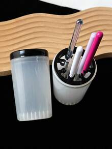 Nail Art Brush Cleaning Cup, Brush Holder Tool, UV Gel Painting Brush Cleaner With Cover - Multicolor - View 2