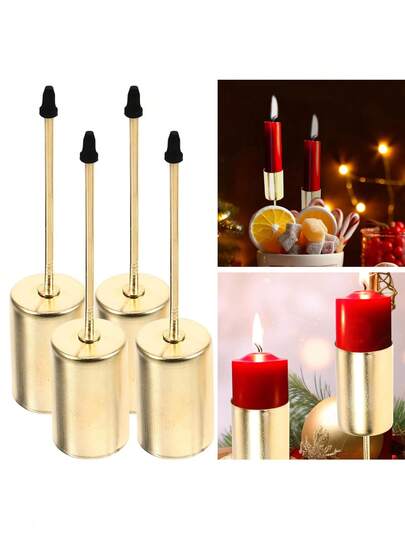 4pcs Pillar Candle Holders, Metal Candle Fixation Racks, Candle Base Fixation Decor, Suitable For Floral Centerpieces, Dinner Party, Garden Party, Suitable For Dinner Table And Birthday Table Decor
