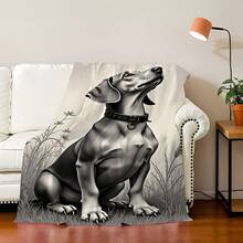 Super Soft Cute Dachshund Prints Flannel Printed 3D Blanket, As Birthday Gifts, Family, Wedding, Souvenir Blankets, Polyester Blankets Suitable For All Seasons, Washable, Machine Washable, Lightweight, Breathable, Comfortable, Warm, Unique, 280gsm For Him, Her Personalized Ideal Gifts For Her, Him, Family, Boyfriend, Girlfriend, Father, Family, Mother, Lover, Daughter, Son, Grandfather, Grandmother, Friend, Classmate, Pet.   Perfect Nap, Camping, Travel, Home, Daily Life, Office Decoration, Birthday, Anniversary, Valentine's Day, Thanksgiving, Christmas, Halloween, Mother's Day, Father's Day, Wedding, New Year Gifts ,Sofa,Bed,Car,Bedroom,Living Room,Office,  Outdoor Camping, Beach,Wall Decoration - Nhiều màu 14 - Xem 3