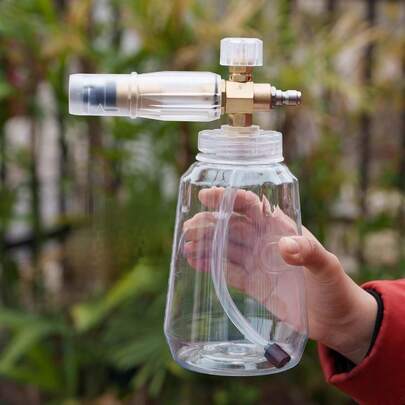 1000ML Foam Cannon, 1pc Foam Cannon With 1000ML Bottle, High Pressure Washer Car Cleaning Snow Foam Blaster, Large Diameter, 1/4" Quick Connect