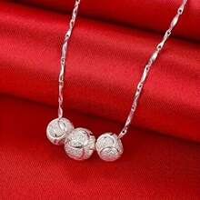 Elegant Spinning Bead Pendant, 1 Piece, Durable And Cute Jewelry, Suitable For Christmas Gifts And Birthday Gifts - 銀色 - 查看 5