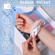 6PCS Stash Scrunchie With Zipper Pocket, Large Hidden Pocket Scrunchies, Ponytail Holder Scrunchy Hair Ties Women Girls (6 Colors)Valentine's Day RDZW - 1 - 查看 5