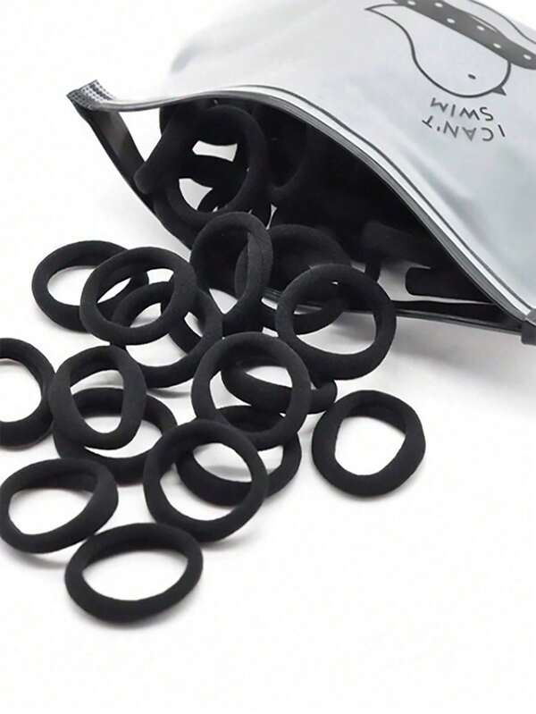 50/100 buc/pachet elastice de păr negre cu design simplu de păsări, bentițe de păr de bază cu elasticitate ridicată pentru femei, potrivite pentru uz zilnic, suporturi pentru coadă de cal, elastice de păr, benzi de cauciuc pentru păr, eleganți de păr, frânghie de păr