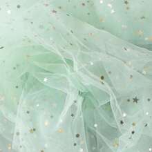 1pc Metallic Star & Moon Mesh Fabric, Sequin Starry Sky Tulle, Wedding Backdrop Veil, DIY Craft Material, Multi-Color Options - Multicolor - View 20