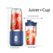 2-Cup Multi-Functional Electric Juicer, Blender, Juicer With 6 Blades - Wireless, Portable, USB Charging - Perfect For Smoothies And Vegetable Juices. Great Kitchen Accessory And Gift For Health Enthusiasts - Multicolor - View 4