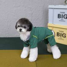 25厘米山地风四脚外套，宠物服装，猫咪套装，动物四脚抓绒外套，保暖服，秋冬新款，加厚卡通服装，韩版可爱动物休闲保暖服，宠物服装，泰迪熊服装，小型犬服装，带牵引绳扣，遛狗服装，抓绒内里保暖 - 軍綠色 - 查看 7