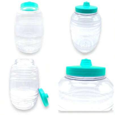 Barril Vitrolero De Plstico Dispensador Sin Llave 10 Litros Transparente, 2pz