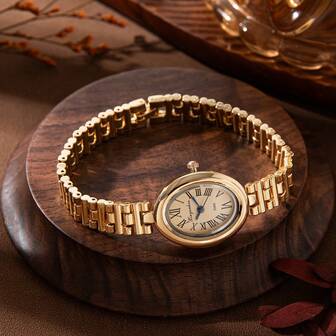 xinyunkou New Vintage Oval Gold-Tone Luxury Personalized Quartz Bracelet Watch For Women
