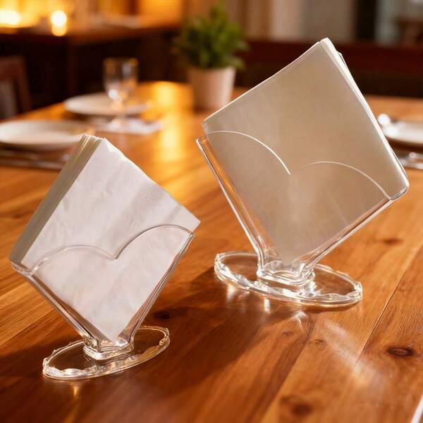 1 pezzo Elegante portasalviette trasparente - Dispenser verticale per carta igienica in acrilico da bancone, facile da pulire, design salvaspazio, adatto per casa, hotel, bancone della cucina, ristorante e attività commerciali