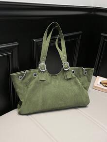 Geantă tote pentru femei, geantă tote cu capacitate mare, geantă de umăr vintage nouă pentru navetiști, populară anul acesta