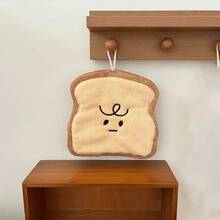 1 Piece Hanging Thick Absorbent Cute Cartoon Hand Towel - Coral Fleece, Quick-Drying And Breathable, Odorless, Suitable Kitchen And Bathroom Sink, Toast And Bread Pattern, Washable, Bathroom Accessories|Interesting Design|Absorbent Fabric, Bathroom Towel - Bánh mì cắt lát - Xem 12