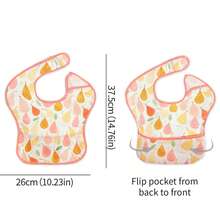 3PCS Waterproof Baby Bibs For Eating - Lightweight Baby Bib With Food Catcher, Mess Proof Toddler Bibs