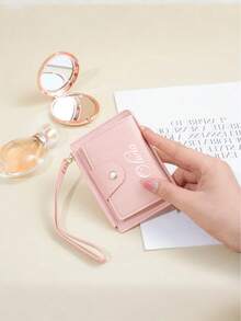 1pc Customized Elegant Women's Wristlet Wallet, Casual Style, Zipper Closure, PU Material, Personalized Upgrade, Unique Expression! Personalized Women's Wallet, Personalized Women's Multi-Card Wallet, Wristlet Women's Wallet - Customized Name, Women's Exclusive Customized Wallet, Create Your Own Fashionable Style, Easy To Clean, Ideal Wallet Choice For Autumn/Winter! Valentine's Day Gift, Mother's Day Gift, Birthday Gift, Back To School Gift, Graduation Gift, Bridesmaid Gift