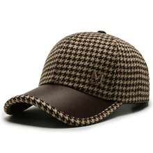 Gorra de béisbol a cuadros de moda para mujer invierno mantener caliente gorra de  salvaje de calle a prueba de viento ONPH - Marrón - Ver 8