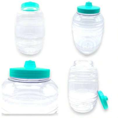 Barril Vitrolero De Plstico Dispensador Sin Llave 10 Litros Transparente, 2pz