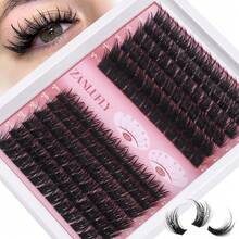 Zanlufly Volume Lash Clusters Spiky Eyelash Clusters 120 Pcs Thick Cluster Eyelash Extensions With Band 10-16mm Handmade Reusable Individual Eyelashes D Curly Lash Extension At Home - 貓眼 - 查看 11