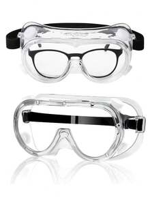 1Pair 18cm*6cm Over Prescription Glasses Anti-Fog Impact Polycarbonate Safety Goggles - Fit Over Eyeglasses Full-Screen Windproof Sandproof Dustproof Splash-Proof Work Goggles, Prescription Compatible Outdoor Sports Skiing Cycling Construction Laboratory Safety Glasses, Ideal Labor Day Gifts & Daily Eye Protection, All-Season Anti-Impact Eye Shield Accessory