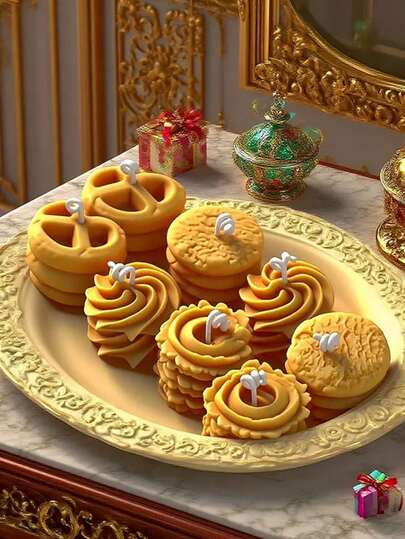 4-Piece Silicone Candle Mold Set - Cookie Patterns, Perfect For Home Decoration, Ideal Housewarming Gift, Easy To Clean, Candle Making Tool