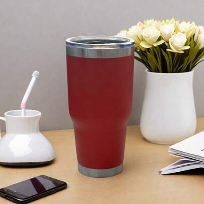 YETIRambler 30 Oz. Large Capacity Stainless Steel Insulated Bottle, For Hot And Cold Drinks. Non-Ip, Leak-Proof. Perfect For Camping Office Use Or Car Use. Keep Coffee Fresh.