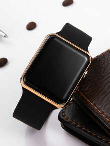 1pc Men's Sports Digital LED Watch, Fashion Casual Minimalist Silicone Electronic Watch, Suitable For Daily Matching, Birthday, Gift For Men, Anniversary, Year-End Promotion, Singles Day, Halloween Promotion, No Gift Box