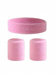 1 套户外运动头带和腕带，吸汗头带和腕带，跑步排汗头带，健身腕部保护，纯色吸汗带，弹性吸汗带，适用于网球、篮球、跳绳、跑步、登山、骑自行车和其他健身运动，男女通用 - 彩色 - 查看 13