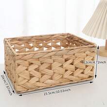 3 件套（S+M+L）/1 件套手工编织藤条篮套装，用于整理 3 件套物品，大/中/小号藤条储物篮套装，手工编织储物篮，用于食物储藏室，天然水葫芦储物篮，用于咖啡桌和家具装饰， - 米色 - 查看 4