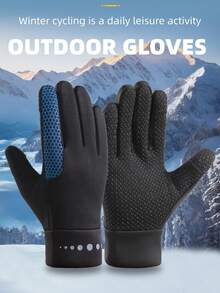 1 Pair Unisex Sports & Cycling Gloves, Waterproof Windproof Touchscreen Flip-Top, Multi-Color Options, Suitable For Autumn/Winter Outdoor, Daily, Cycling, Sports