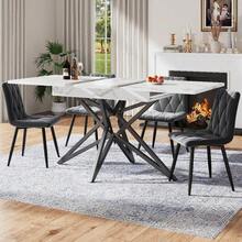 Dining Tables - White + MDF + Metal - View 2