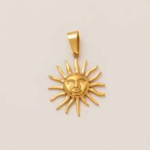 1 pieza Moda Acero Inoxidable Dorado Serie Sol Luna Sol Luna Arcoíris Sol Sonriente Estrella Colgante, Adecuado para DIY Collares Creativos, Pulseras, Pendientes, Cadenas de Bolso, Llaveros, Chapado en Oro de 18K, Impermeable y a Prueba de Sudor, Adecuado para Uso Diario de Ocio