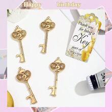 24 abridores de botellas de llave dorada de 3 aos de edad, regalos de de cumpleaos, abridor de botellas de cerveza para el tercer cumpleaos, regalos de devolucin para invitados suministros - Dorado (Oro 2) - Ver 6