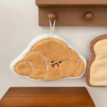1 Piece Hanging Thick Absorbent Cute Cartoon Hand Towel - Coral Fleece, Quick-Drying And Breathable, Odorless, Suitable Kitchen And Bathroom Sink, Toast And Bread Pattern, Washable, Bathroom Accessories|Interesting Design|Absorbent Fabric, Bathroom Towel - Bánh mì cắt lát - Xem 5