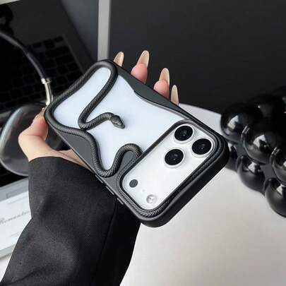 Ốp lưng điện thoại thiết kế hình rắn mạ điện rỗng thời trang mới, tương thích với iPhone 11/12/13/14/15/16/17 Pro/Pro Max, Galaxy S22/23/24/25 Ultra, Ốp lưng điện thoại chống rơi toàn diện, thời trang và bảo vệ