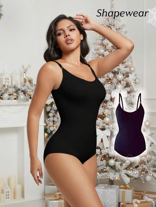 1PC Women' Seamless Sleeveless V-Neck Bodysuit Shapewear Tummy Control Push Up High Stretch