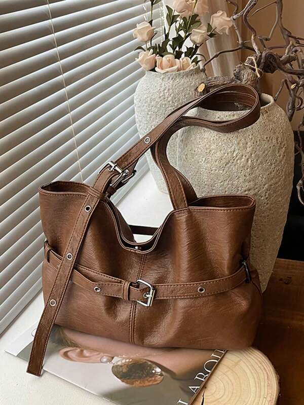 Sweet Cool Hot Girl Metal Chain Decoration Dark Gothic Style B2Y Style Punk Retro Armpit Shoulder Bag