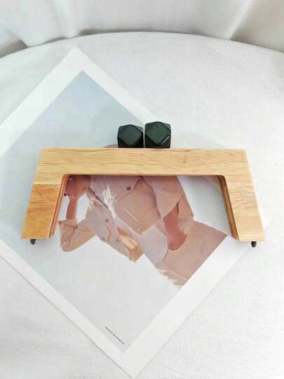 1 peça de fecho de bolsa faça você mesmo com borda reta de madeira para mulheres