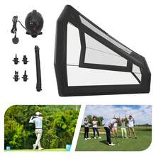3.5m*3m*3m Modern Inflatable Golf Practice Swing Simulator Net Cage Tent Black! - 黑色 - 查看 2