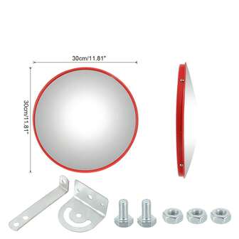 Convex Traffic Mirror 30cm/45cm/60cm For Driveway, Warehouse And Garage Safety Or Store And Office Security, With Adjustable Wall Fixing Bracket To Eliminate Blind Spots And Corners Indoor And Outdoor